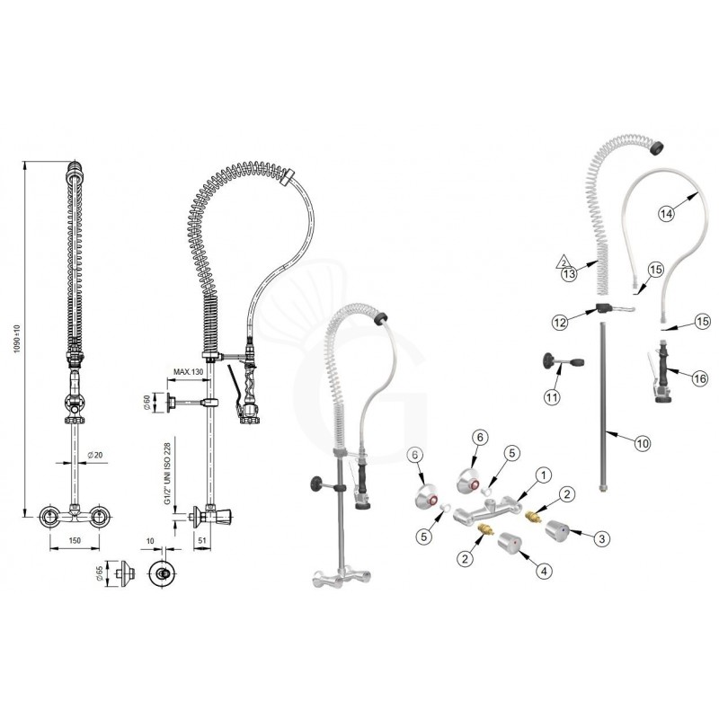 gruppo doccia top class combinazione due comandi