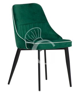 Sedia Sophie con struttura in metallo verniciato e rivestimento in velluto