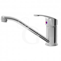 Rubinetto miscelatore monoforo monocomando bocca in tubo girevole con leva corta