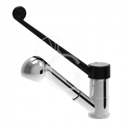 Rubinetto miscelatore monoforo monocomando doccia estraibile con leva in plastica - L 195 mm