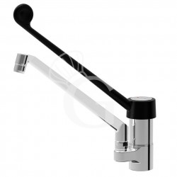 Rubinetto miscelatore monoforo monocomando C40 con leva in plastica nera - L 200 mm