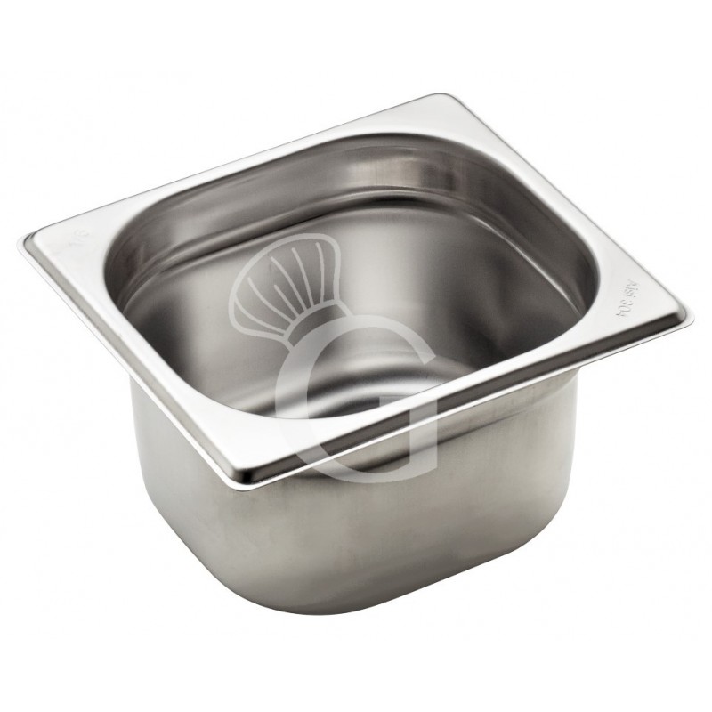 Bacinella in acciaio inox GN1/6 L 176 mm x P 162 mm x H 100 mm 1,6 LT