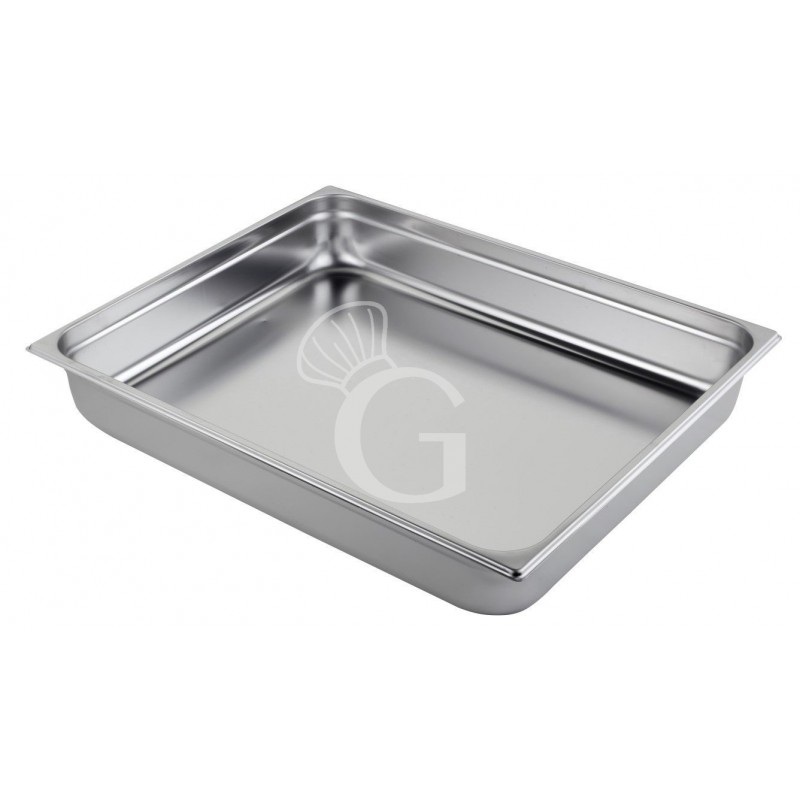 Bacinella in acciaio inox GN2/1 L 650 mm x P 530 mm x H 100 mm 31,5 LT