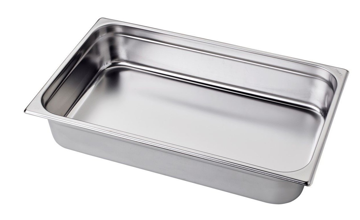 Bacinella in acciaio inox GN 1/1 L 530 mm x P 325 mm x H 100 mm 13,3 LT