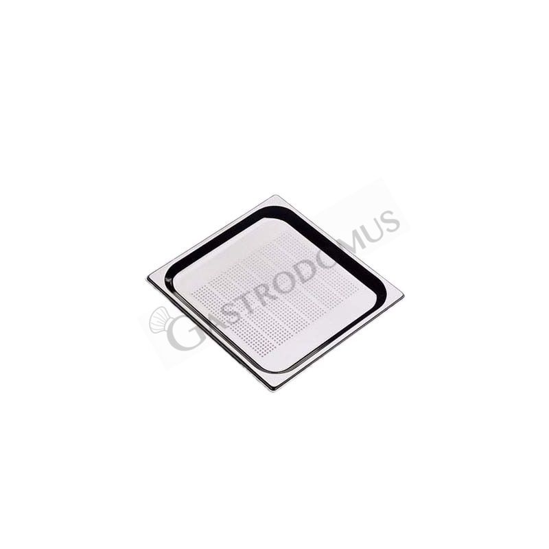 Bacinella forata in acciaio inox GN2/3 L 353 mm x P 325 mm x H 100 mm 8,9 LT Bacinella forata in acciaio inox GN2/3 L 353 mm x P 325 mm x H 100 mm 8,9 LT