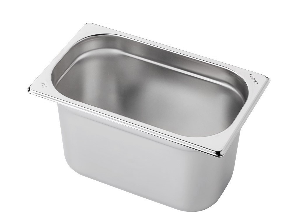 Bacinella in acciaio inox GN1/4 L 265 mm x P 162 mm x H 150 mm 4,1 LT