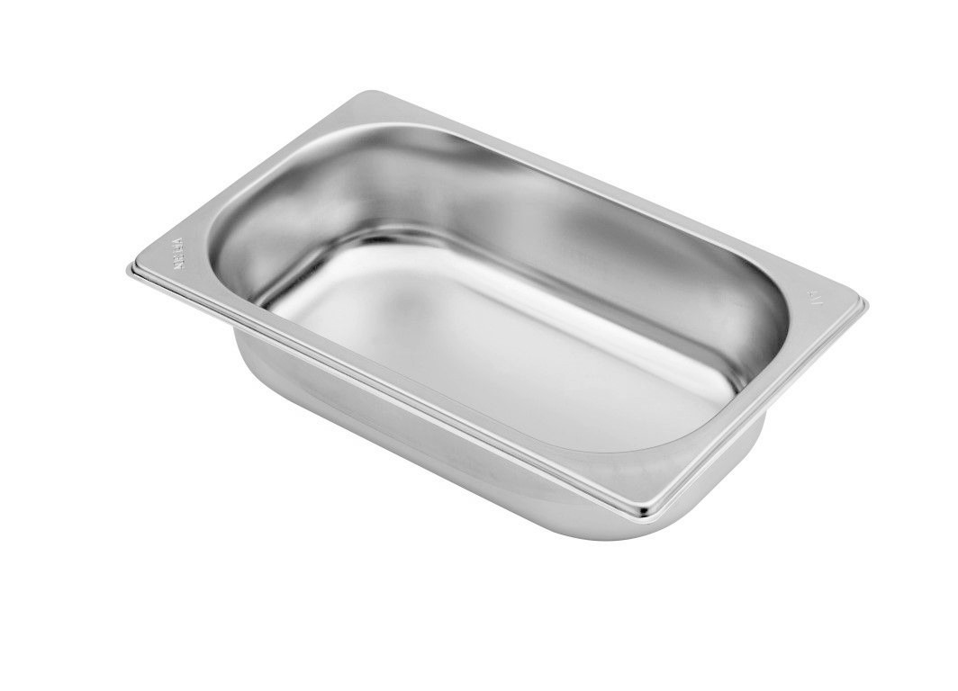 Bacinella in acciaio inox GN1/4 L 265 mm x P 162 mm x H 65 mm 1,9 LT