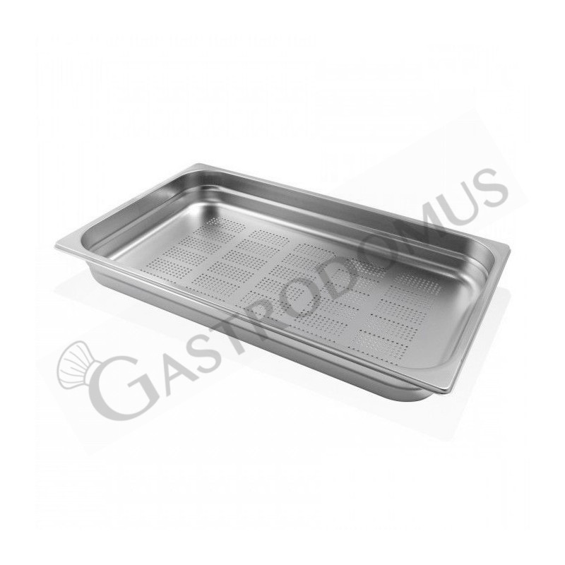 Bacinella forata in acciaio inox GN2/1 L 650 mm x P 530 mm x H 200 mm 60 LT