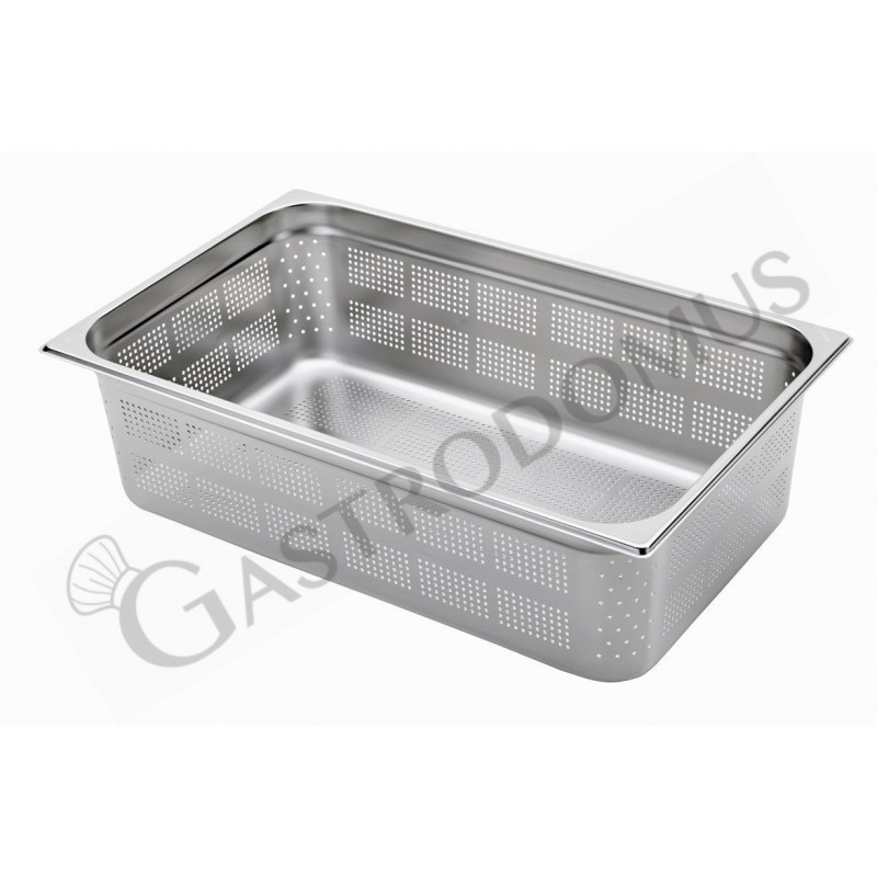 Bacinella forata in acciaio inox GN1/1 L 530 mm x P 325 mm x H 150 mm 20,6 LT Bacinella forata in acciaio inox GN1/1 L 530 mm x P 325 mm x H 150 mm 20,6 LT