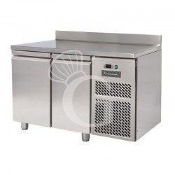 Tavolo frigo -  2 porte con alzatina - Prof. 600 mm - temperatura 0°C/+10°C