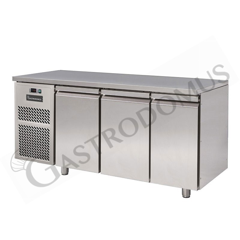 Tavolo frigo motore a sinistra con 3 porte Prof. 600 mm temperatura 0°C/+10°C