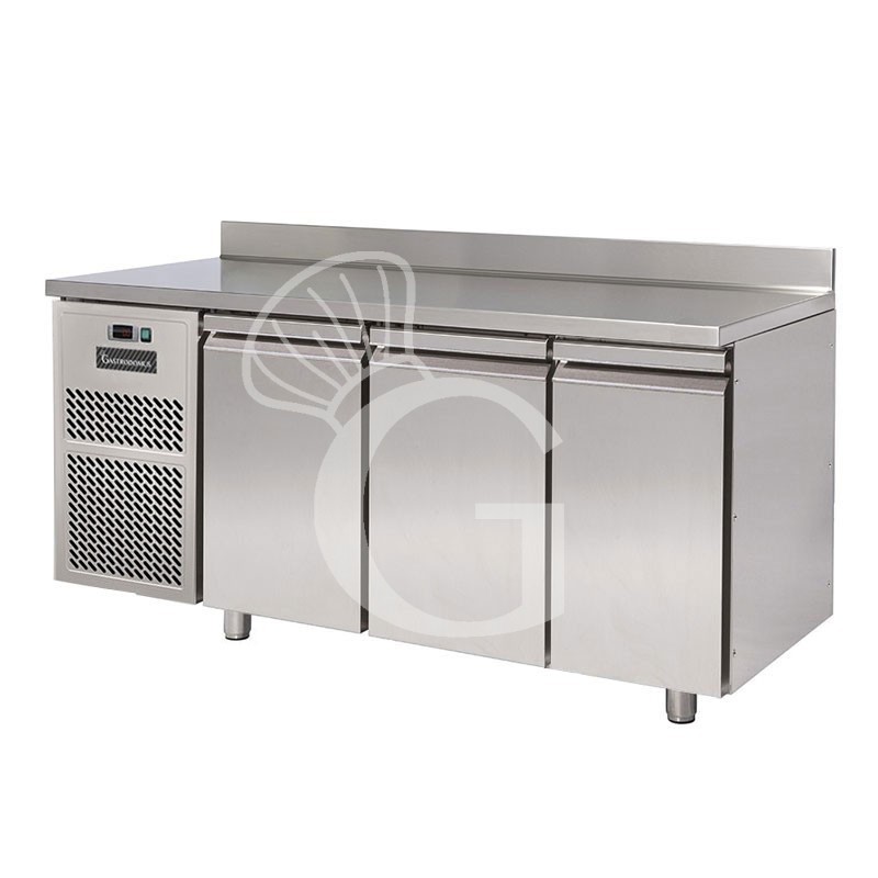 Tavolo frigo 3 porte con alzatina Prof. 800 mm 0°C/+10°C motore a sinistra