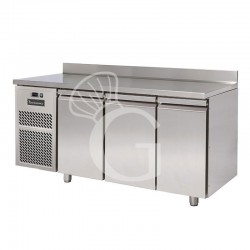 Tavolo refrigerato 3 porte con alzatina Prof. 800 mm -18°C/-22°C motore a sinistra