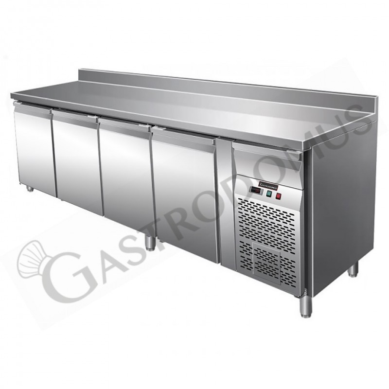 Tavolo frigo per gastronomia 4 porte alzatina Prof. 700 mm - mod.  G-GN4200BT
