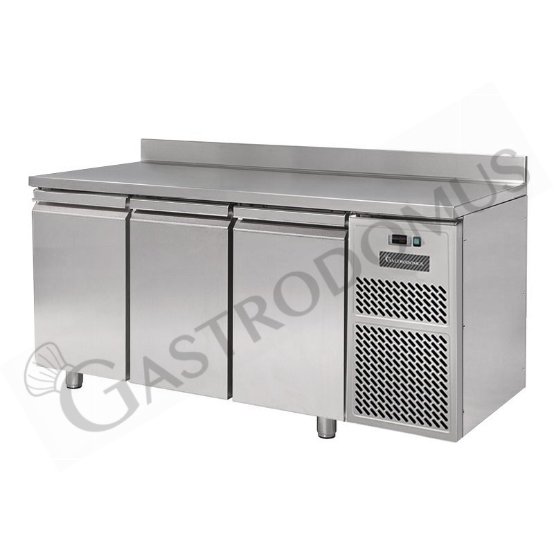 Tavolo refrigerato 3 porte con alzatina Prof. 800 mm - temperatura -18°C/-22°C