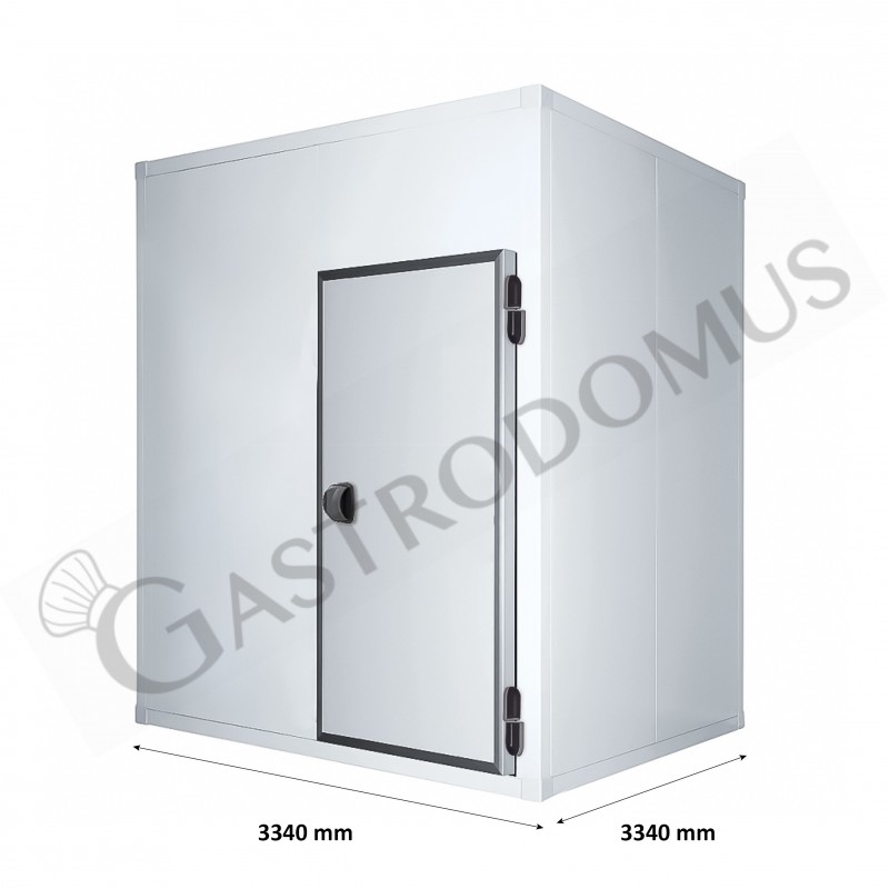 Cella frigorifera positiva con pavimento - L 3340 mm x P 3340 mm x H 2540 mm Cella frigorifera positiva con pavimento - L 3340 mm x P 3340 mm x H 2540 mm
