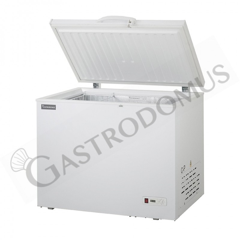 Congelatore a pozzetto 370 LT, temperatura -18°C, classe F