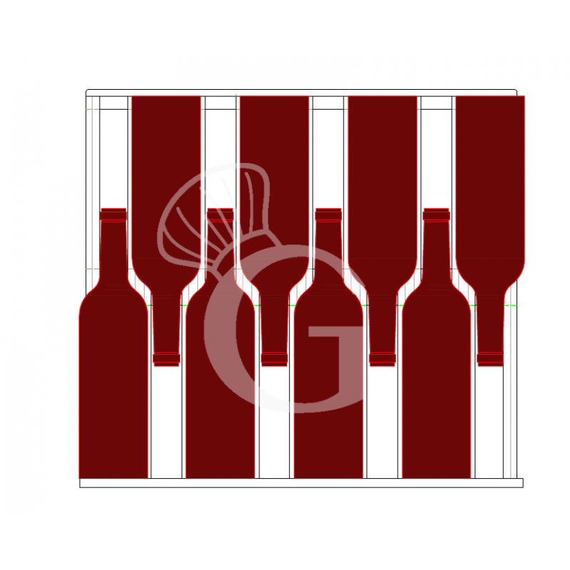 Cantina Vino da incasso Ventilata 150 LT 6 ripiani capacità 46 bottiglie +5°C/+22°C - posizione bottiglie