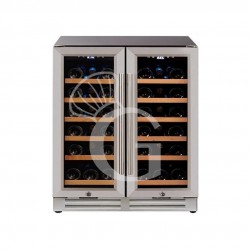 Cantina Vino da incasso Ventilata doppia temperatura porta inox 120 LT 12 ripiani 36 bottiglie +5°C/+22°C