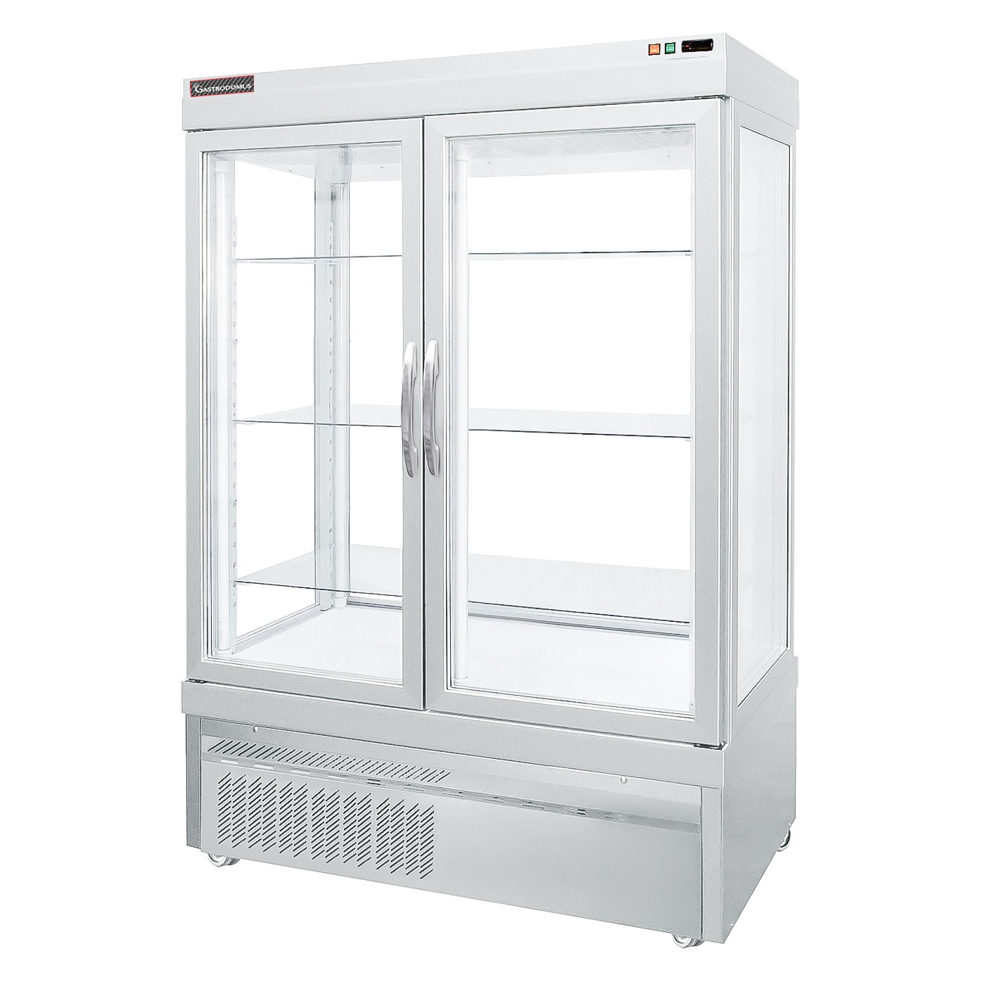 Espositore Refrigerato Pasticceria Statico 935 LT +2°C/+10°C 4 lati vetro 2 porte