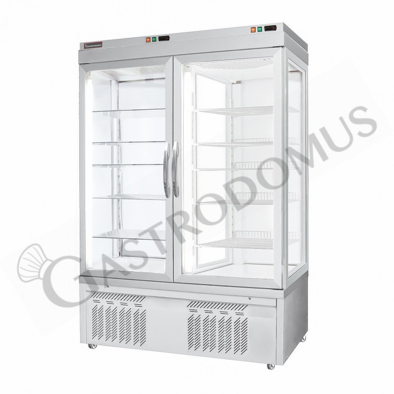 Espositore Refrigerato Pasticceria Ventilato 875 LT -5°C/+10°C 3 lati vetro 2 porte