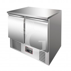 Saladette inox con refrigerazione statica -12°C /-18°C - piano in inox - 2 porte