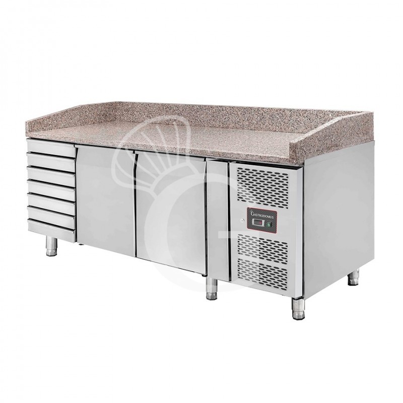 Banco pizza 600x400 2 porte 7 cassetti 390 LT
