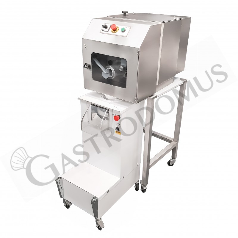 Arrotondatrice in acciaio verniciato e porzionatrice combinate con supporto in acciaio inox Arrotondatrice in acciaio verniciato e porzionatrice combinate con supporto in acciaio inox