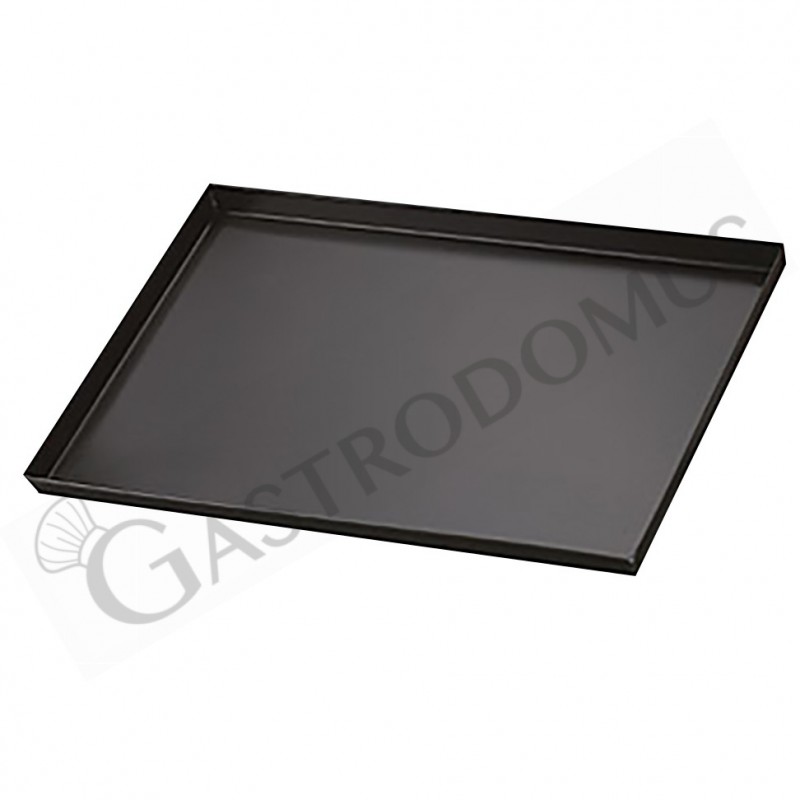 Teglia Rettangolare in lamiera alluminata bluita L 600 mm x P 400 mm x H 40 mm