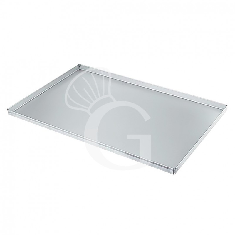 Teglia Rettangolare in lamiera alluminata bluita L 600 mm x P 400 mm x H 20 mm