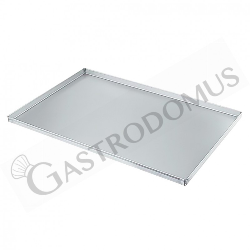 Teglia Rettangolare in lamiera alluminata L 800 mm x P 600 mm x H 20 mm