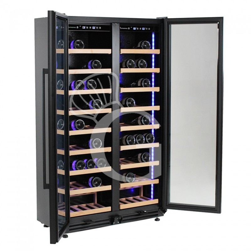 Cantina Vino da incasso Ventilata doppia temperatura 480 LT 18 ripiani 154 bottiglie +5°C/+22°C