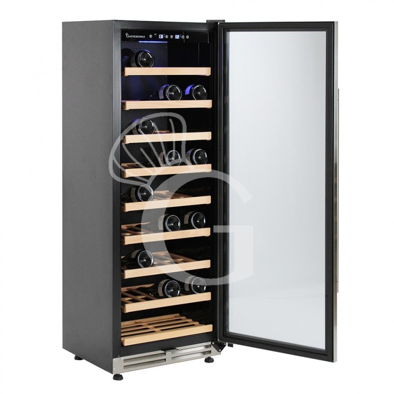 Cantina Vino da incasso Ventilata porta inox 288 LT 9 ripiani 97 bottiglie +5°C/+12°C