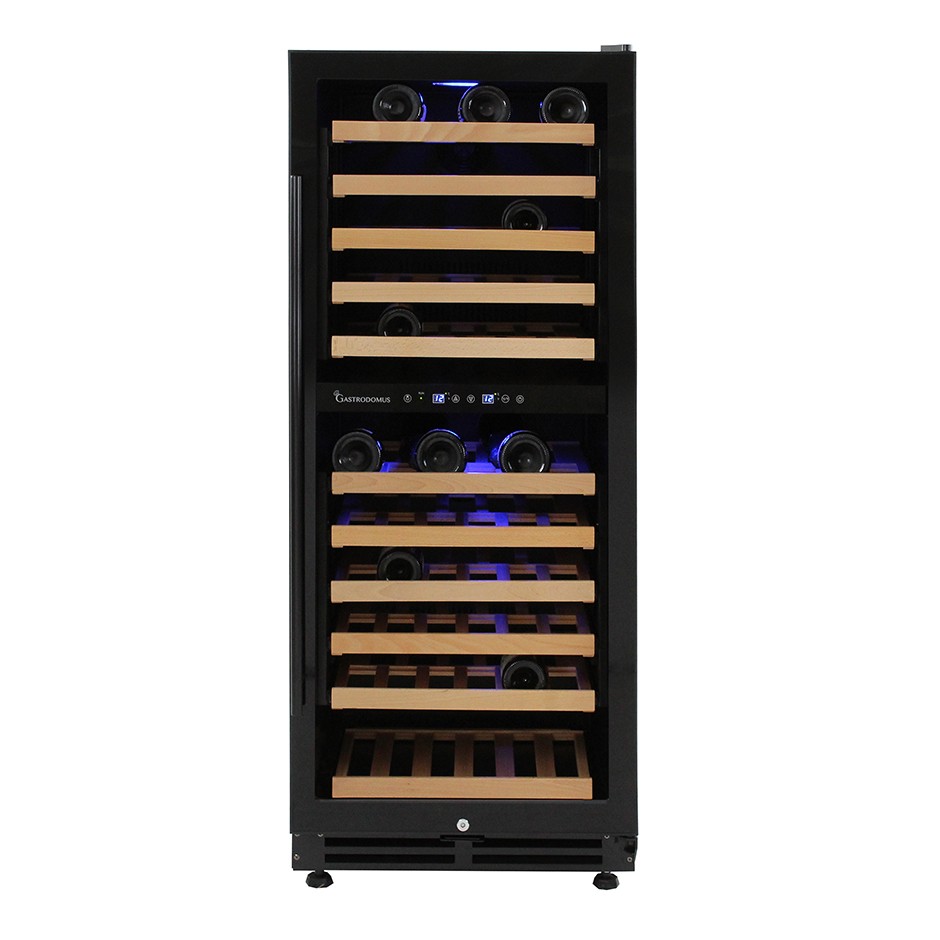 Cantina Vino da incasso Ventilata doppia temperatura 280 LT 11 ripiani 121 bottiglie +5°C/+22°C