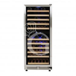 Cantina Vino da incasso Ventilata doppia temperatura porta inox 280 LT 11 ripiani 121 bottiglie +5°C/+22°C