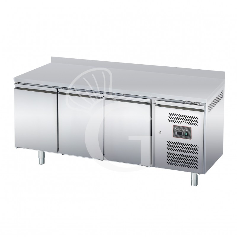 Tavolo refrigerato con 3 porte, alzatina, Prof. 600 e temperatura -2°C/+8°C