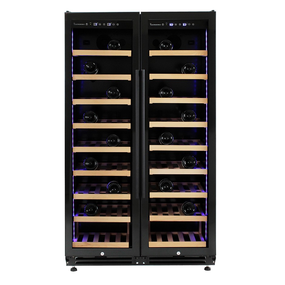 Cantina Vino da incasso Ventilata doppia temperatura 480 LT 18 ripiani 154 bottiglie +5°C/+22°C