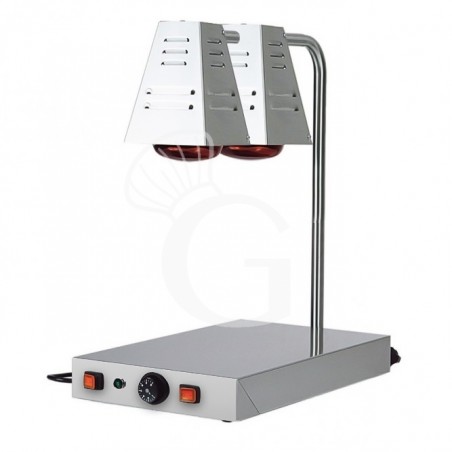 Piano caldo in inox con 2 lampade a raggi infrarossi Piano caldo in inox con 2 lampade a raggi infrarossi