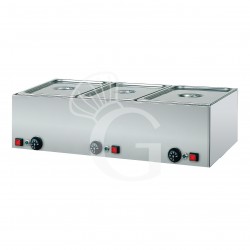 Bagnomaria 3 bacinelle GN1/1 L 990 mm x P 540 mm x H 220 mm 1000 W + 1000 W + 1000 W