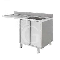 Lavello armadiato vano lavastoviglie,1 vasca,gocciolatoio sinistra,L1500xP600xH950mm