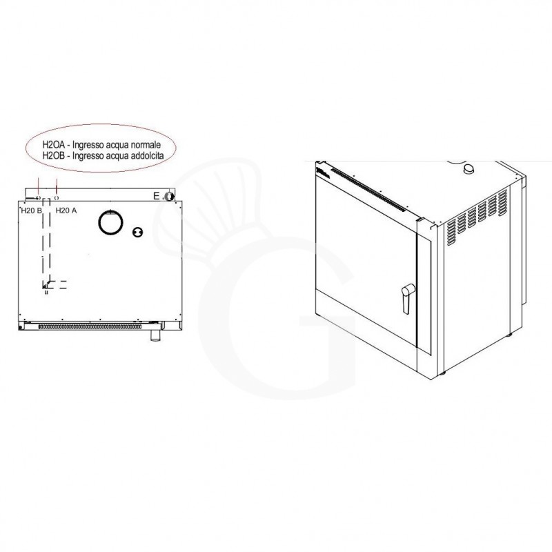 Forno a gas convezione-vapore-misto, touch screen, per 10 teglie GN1/1 o 600x400 mm con lavaggio automatico