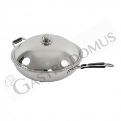Padella per wok diametro 360 m x H 100 mm dotata di coperchio - mod.  WOKPAN36
