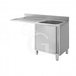 Lavello armadiato vano lavastoviglie,1 vasca,gocciolatoio sinistra,L1400xP600xH950mm