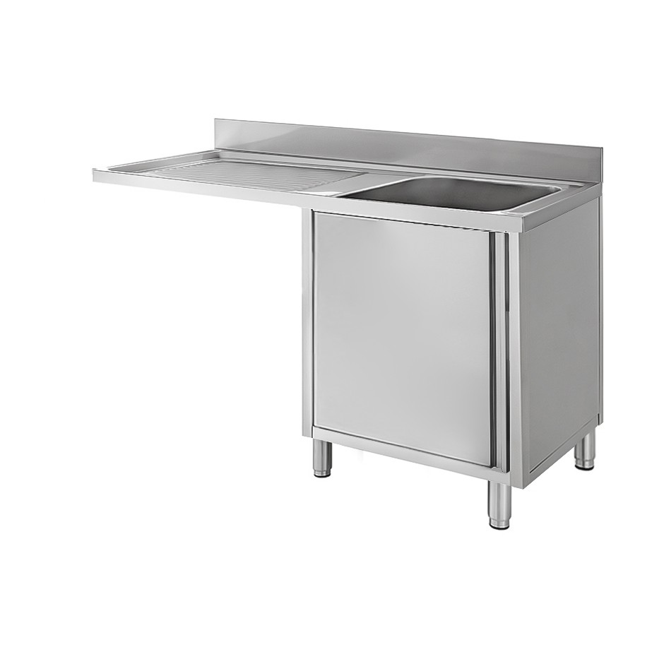 Lavello armadiato vano lavastoviglie,1 vasca,gocciolatoio sinistra,L1400xP600xH950mm
