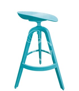 ​Sgabello con struttura e seduta in polipropilene, seduta girevole - light blue