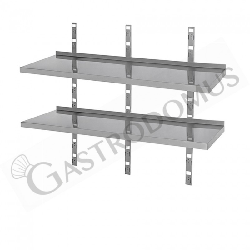Ripiano in acciaio inox doppio, L 1600 mm x P 400 mm x H 700 mm Ripiano in acciaio inox doppio, L 1600 mm x P 400 mm x H 700 mm