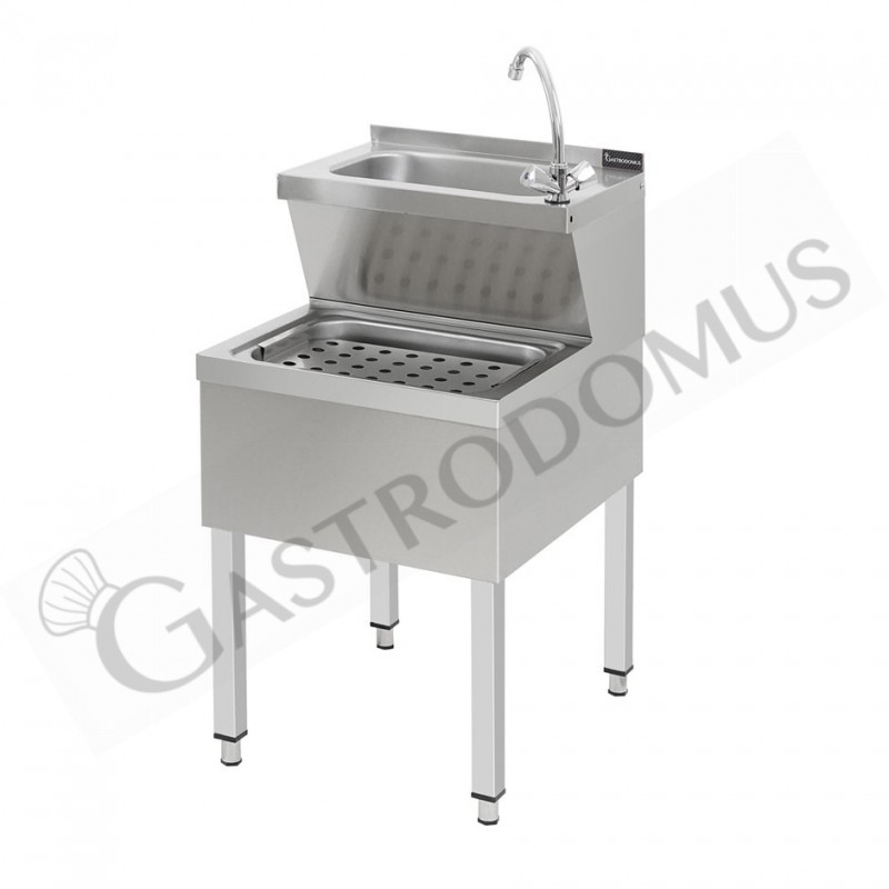 Lavamani per cucina in acciaio inox L 500 mm x P 700 mm x H 850 mm