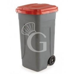 Pattumiera in polietilene rossa e grigia 80 LT