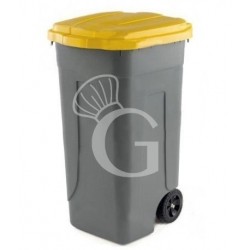 Pattumiera in polietilene gialla e grigia 80 LT