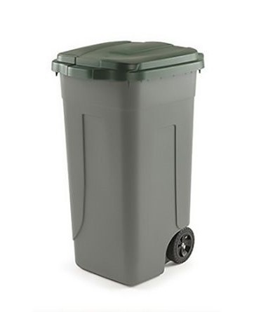 Pattumiera verde e grigia in polietilene 80 LT